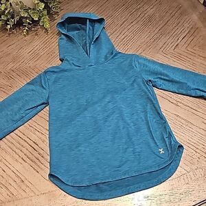 Teal hooded shirt quick-dri size 6-6X